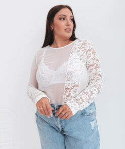 3953 - Remera Chara - Tul Elastizado con Encaje