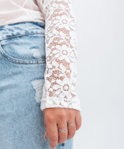 Alternative view of 3953 - Remera Chara - Tul Elastizado con Encaje