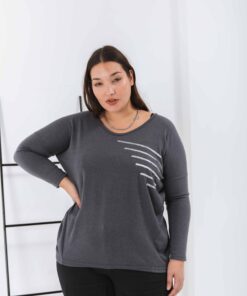 0863 - Sweater Costa Dorado - Lanilla con Lentejuelas Rayas