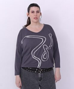 0863 - Sweater Costa Dorado - Lanilla con Lentejuelas Ondas