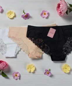 72003 - Bombacha Lisa con Encaje X12U.