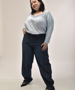 5599 - Pantalón Niza - Jeans C/ broche En Ruedo